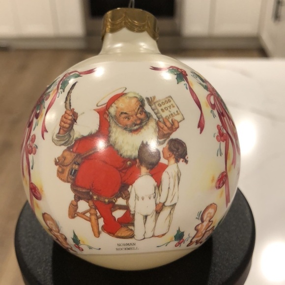 Hallmark Christmas 1995 tree ornament Norman Rockwell Santa’s Visitors EUC boxed - Picture 9 of 9